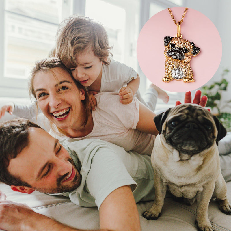 Colar + Pingente Pug | Banhado em Ouro 18K