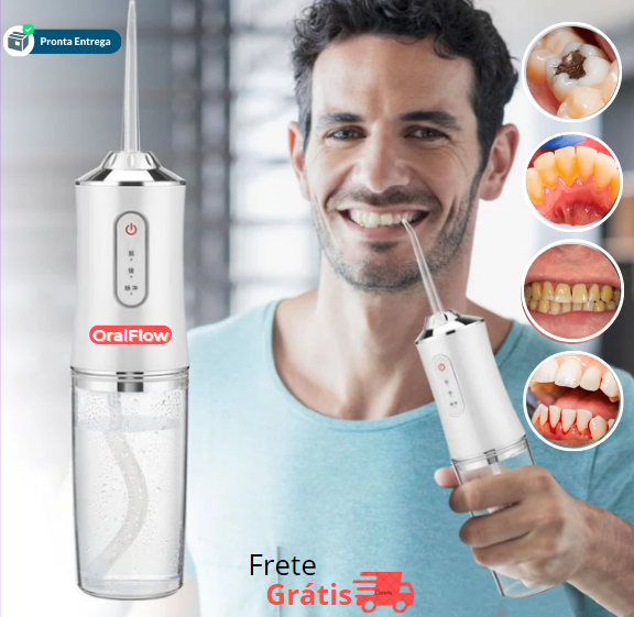 Irrigador Dental OralFlow™ + Kit de Acessórios Grátis!