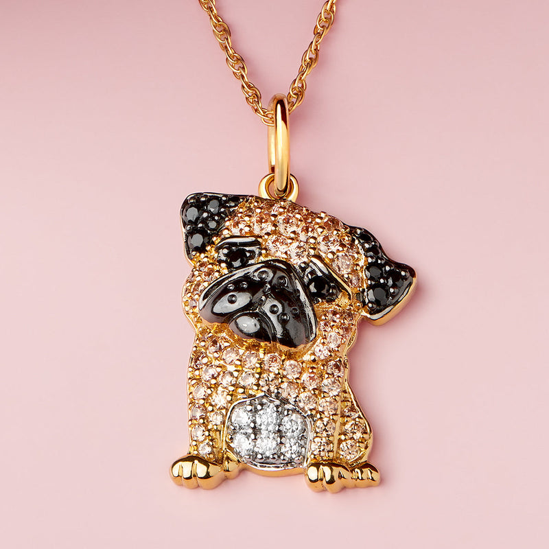 Colar + Pingente Pug | Banhado em Ouro 18K