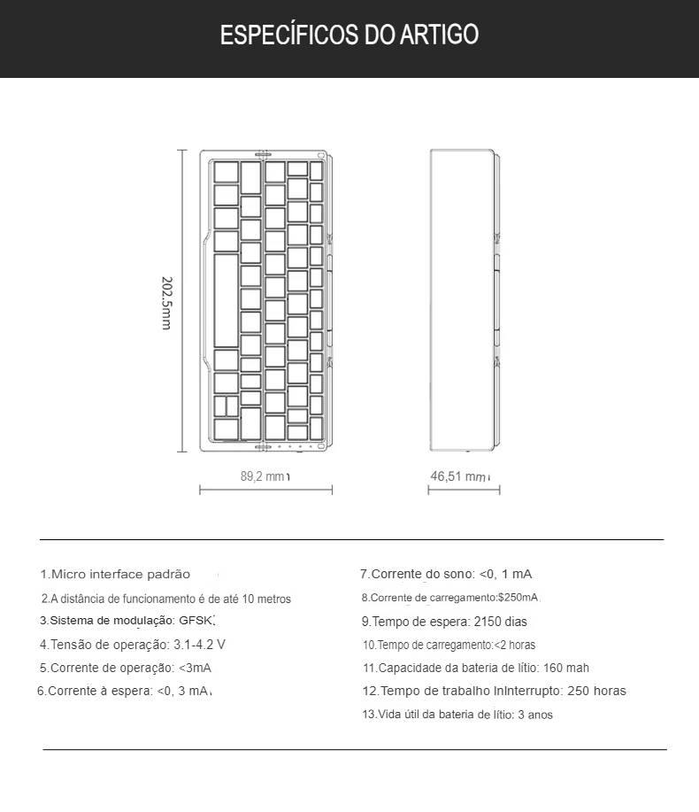 Mini Teclado Bluetooth KeyTec - Prático